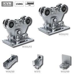 Set pro samonosný systém 60 x 60 x 4 mm, (2x W35S/F2, 1x W32/60, 1x W36/60, 1x W37S)