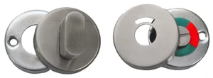 Kulatá rozeta s uzamykací páčkou na WC dveře s ukazatelem uzamčení (ø 52x31 mm), broušená nerez K320 / AISI304 - slide 0