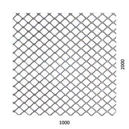 Ťahokov Zn štvorcové oko: 20x15mm, mostík: 1,7mm (1000x2000x1,5mm)