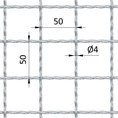 Rebierkové pletené sito - rovné, oko: 50x50mm, priemer pletiva 4mm, rozmer 1000x2000mm, žiarovo pozinkované - slide 2