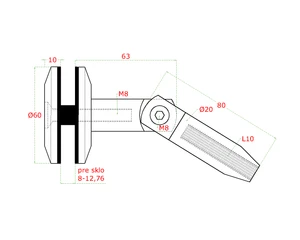 Kotvenie na sklenený prístrešok, brúsená nerez AISI304 - slide 1