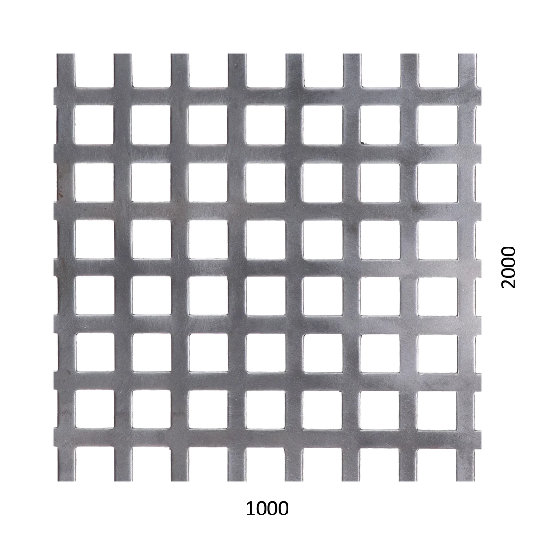 Děrovaný plech Fe, otvor:10x10mm, rozteč:15mm,1000x2000x1mm