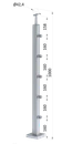 Nerezový sloup, vrchní kotvení, 5řadový průchozí