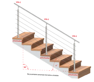 Nerezový sloup, vrchní kotvení, 6řadový se závitem M6 - slide 2