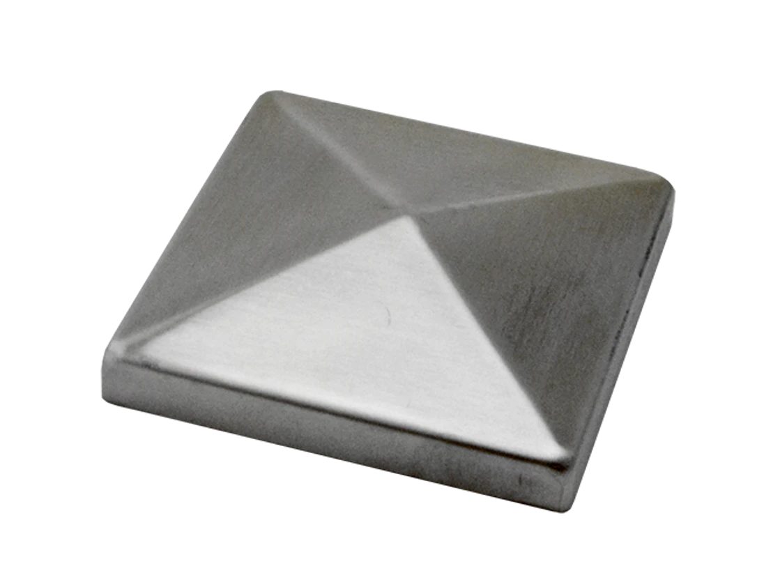 Ukončení stříška na jekl (80x80mm), broušená nerez K320 / AISI304