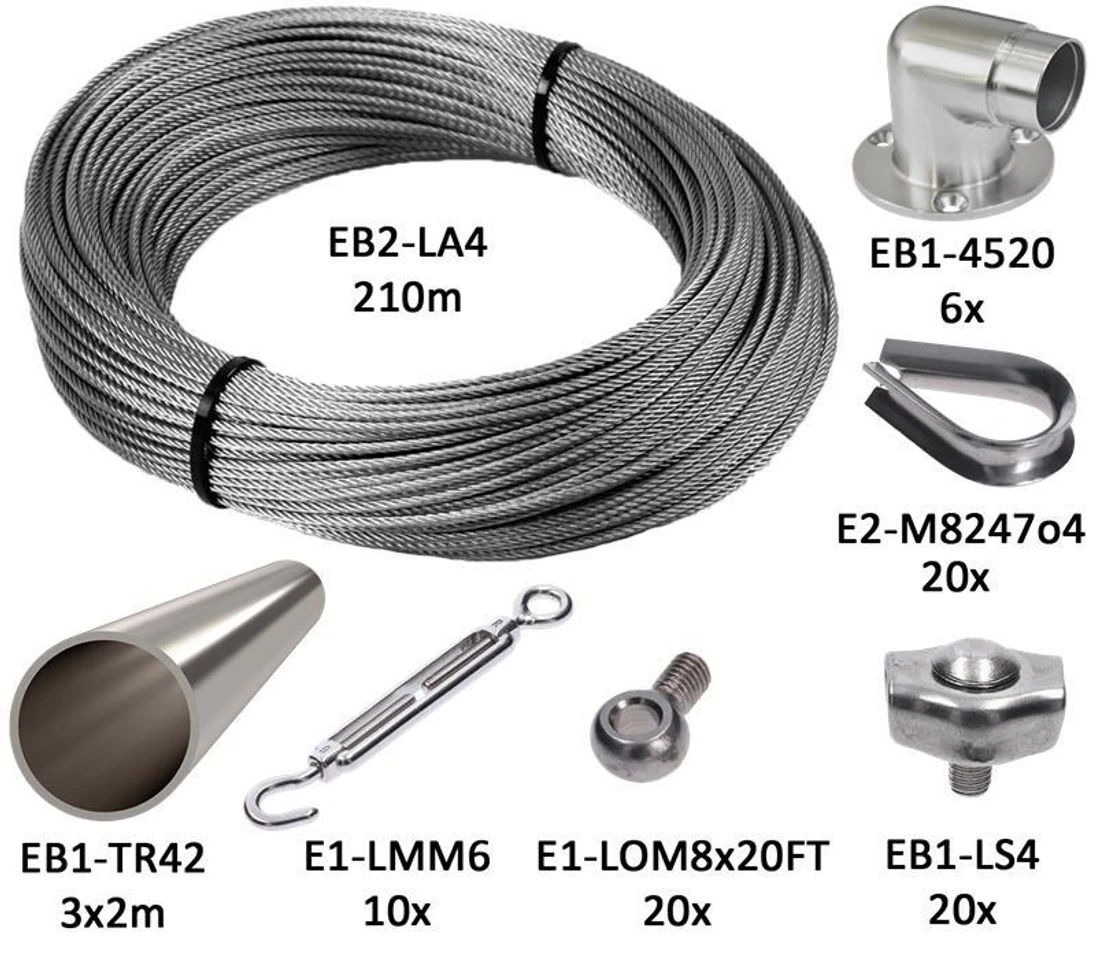 Montážna sada pre zelenú stenu (lanko ø4mm), nerez AISI304/316