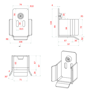 Set pro samonosný systém 70 x 70 x 4 mm, 2x regulovatelný vozíky, 1x doraz, 1x náběhové kolečko, 1x záslepka - slide 4