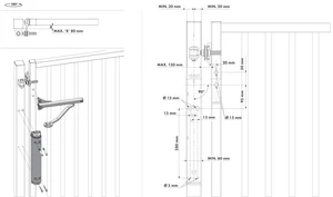 LOCINOX® VERTICLOSE-2 - hydraulický zatvárač s klznou lištou, pre krídlové bránky do 150 kg - slide 3