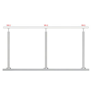 nerezový stĺp, vrchné kotvenie, bez výplne, vrch pevný (ø 42.4x2mm), brúsená nerez K320 /AISI316 - slide 1
