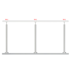 Nerezový sloup, vrchní kotvení, bez výplně, vrch pevný (ø42,4x2 mm), broušená nerez K320 / AISI316 - slide 1