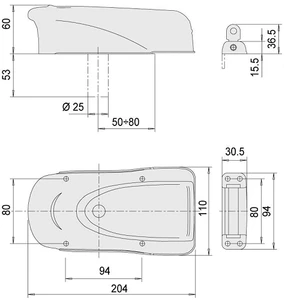 horizontálny elektrický zámok 12V pre krídlové brány do 2000kg, vodorovná montáž, pravý - ľavý - slide 1