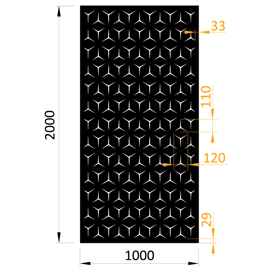 Plech, vzor 9131, 1000x2000x2,0mm, bez povrchové úpravy