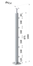 Nerezový sloup, vrchní kotvení, 5řadový průchozí