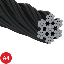 Nerezové lanko ø2 - 6mm (7x7 dr. ) /AISI316, barva: černá (barveno oxidem železa)