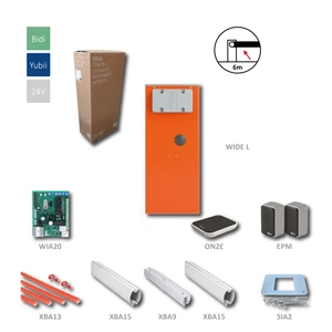 KIT - automatická závora do 6 m (motor24 V, 360 W, 200 Nm) s elektronikou WIA20R10 (integrovaný přijímač), 1x SIA2, 2x XBA15, 1x XBA9, 2x XBA13, 1x ON2E, 1pár EPM - slide 0