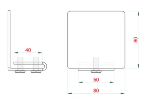 samonosný systém 80x80x5mm posuvnej brány do 300kg/5m otvor (W39/80Fe 6m čierny profil, 2x W35MR/N, 1x W36/80, 1x W37M, 1x W32/80) - slide 4