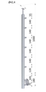 nerezový sloup, boční kotvení, 6 řadový průchozí, vnitřní, vrch pevný, (ø 42.4x2mm) broušená nerez K320 /AISI304