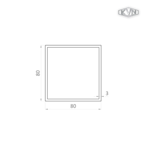 Hliníkový jekl 80x80x3 mm, délka 6000 mm materiál EN AW-6060 T66, přírodní hliník bez povrchové úpravy, cena za KUS - slide 1