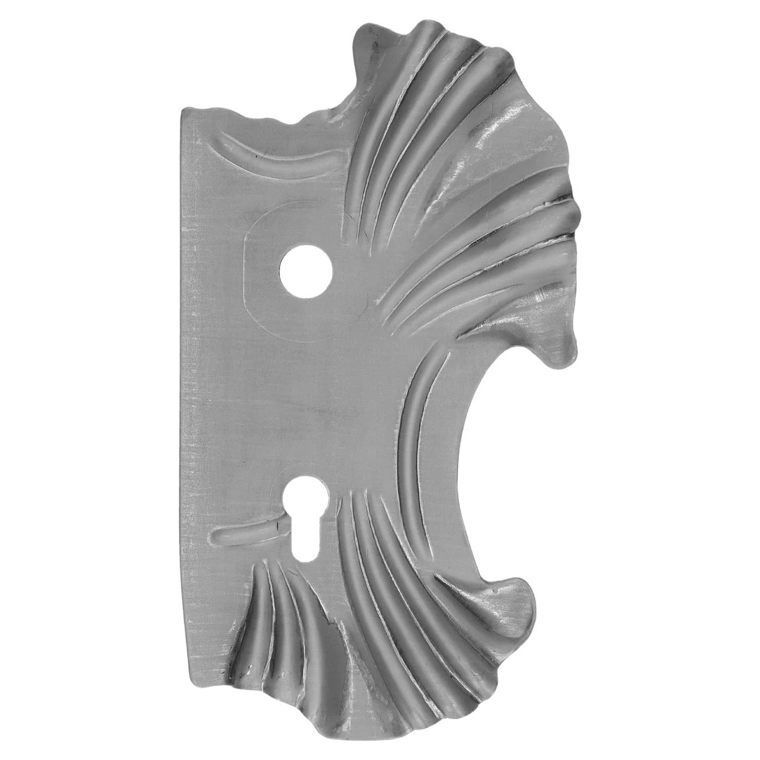 Štít 270x165x2mm s otvory, rozteč 90mm, otvor na kliku ø 21mm, zdobený, pravý, pro zámek ZM90/80