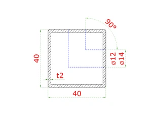 Nerezový sloup, vrchní kotvení, 5děrový rohový - slide 2