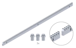 Hrebeň kov 30x10mm, L-1000mm, M4, max do 1700kg, 3x úchyt+skrutky, pozinkovaný