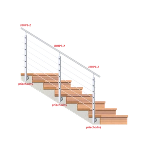 Nerezový sloup, boční kotvení, 6řadový průchozí, vnější - slide 1