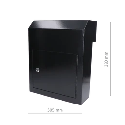 schránka poštová (380x305x150mm), hrúbka 1.5mm), max. formát listu: A4, farba: Prášková čierna