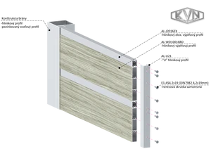 Profil na výplň 100x16x6000 mm, materiál EN AW-6060 T66, hliník s povrchovou úpravou dřevodekor - odstín bílý dub, cena za KUS - slide 2