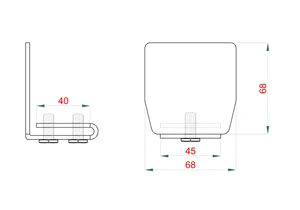 samonosný systém 69x69x4 posuvnej brány do 200kg/4,5m otvor (C399P-4/Fe 1x6m čierný profil,1x W-SET69F2) - slide 5