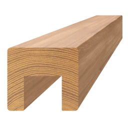 Dřevěný profil (45x40mm/L:3000mm) s drážkou 24x22mm, materiál: dub, broušený povrch bez nátěru, balení: PVC fólie, necinkovaný materiál