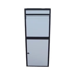 Box na balíky s prepadovou lištou, farba: čierna/biela