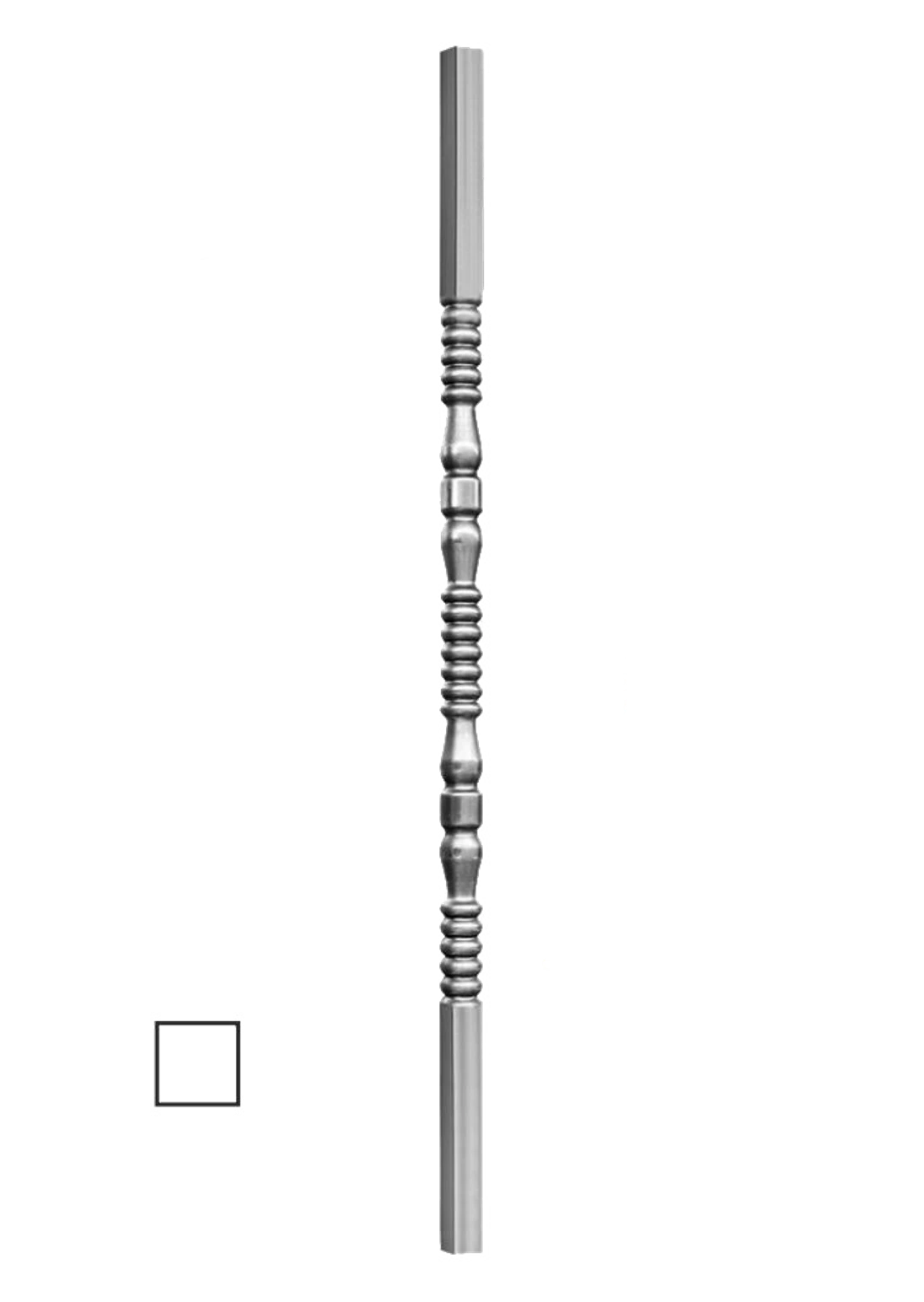 DOPRODEJ! Tyč-trubková H-1000mm so čtvercovou základnou 25x25mm, stěna 1mm