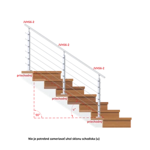 nerezový sloup, vrchní kotvení, 6 řadový průchozí, vrch nastavitelný (40x40 mm), broušená nerez K320 /AISI304 - slide 1