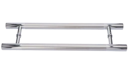 nerezové madlo na dvere (600mm / ø 25mm), na sklo 8-12mm, leštená / brúsená nerez K320 /AISI304