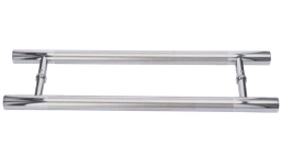 Madlo na dveře, L-600mm, sklo 8-12mm, lesk/brus AISI304