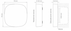 EGHTB1 tlačítkový kabelový spínač, LED RGB podsvícení, Rainbow barevná LED funkce, potřebný Decoder 9 EGKD2, možnost zvýšení odolnosti s krytem 9 SUPP001A00 - slide 1