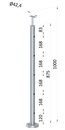 Nerezový sloup, vrchní kotvení, 5děrový koncový
