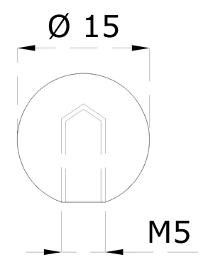 Koule plná se závitem M5 / ø 15mm, broušená nerez K320 / AISI304 - slide 1