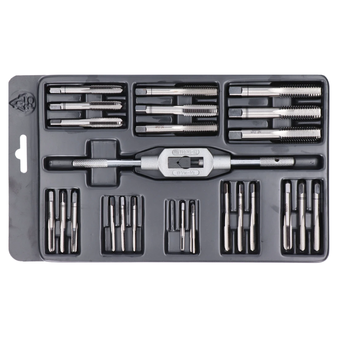 súprava závitorezných nástrojov mini-2 NO, závitníky M3, M4, M5, M6, M7, M8, M10 a M12, vratidlo 2.5-9mm