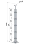 Nerezový sloup, vrchní kotvení, 5řadový rohový
