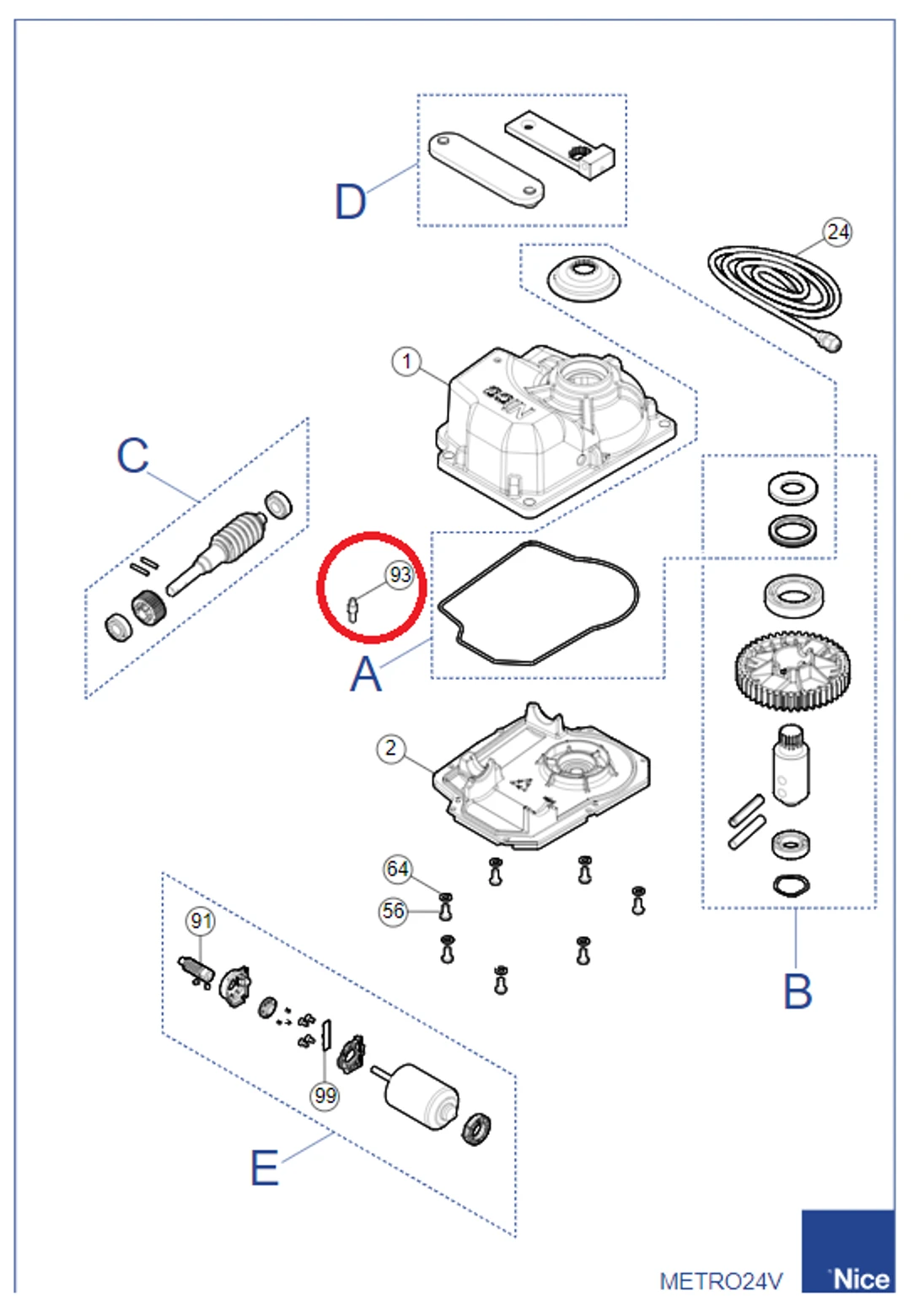 PPD0390R03.4540 axiálny hriadeľ pre ME3024, TO4024