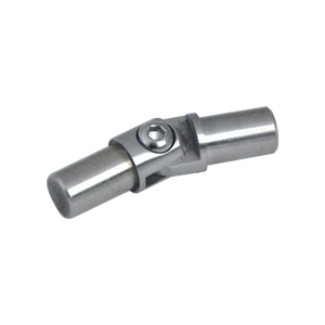 Spoj nastaviteľný (0-100°) plný materiál, s kĺbom, na trubku ø 14mm, brúsená nerez K320 /AISI304 - slide 0