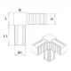 Plastové spojky - 3-nohý kus do profilu 20x20x1.5mm