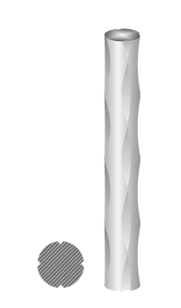 Tyč kruhová 12mm, zdobená - vzor slza, L=3000mm, cena za kus