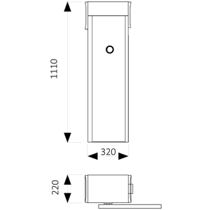 Závora do 5 m, 24 V, 300 W, 1x CT-10224, bez ramena, model se zabudovaným majákem - slide 3