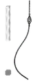 Kovaná výplň zábradlí H 1000xL160mm,12x12mm,válcovaná ocel