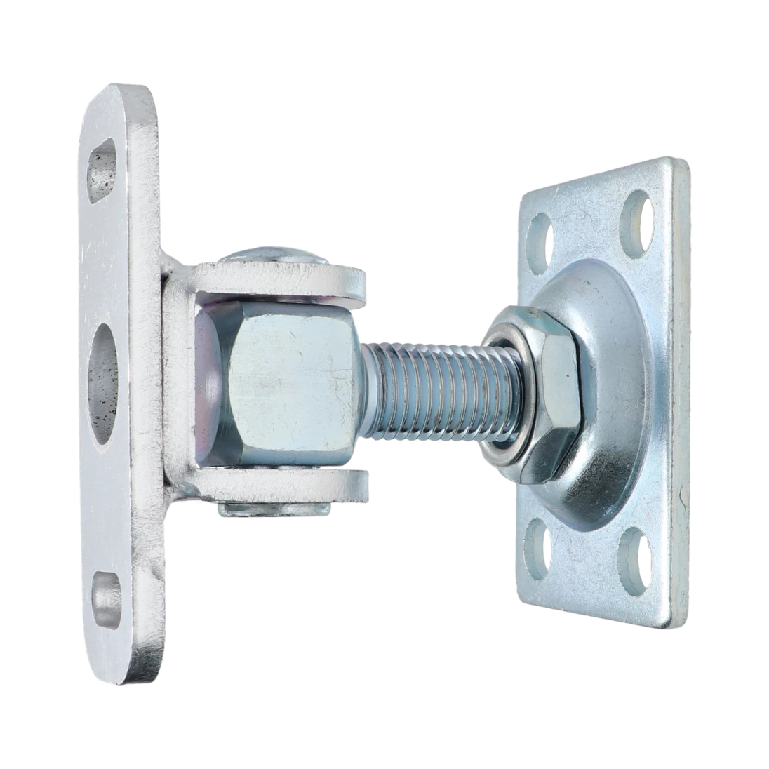 Záves M16 s platňou 75 x 55 mm, otvárateľný 90°, nastaviteľný, pozinkovaný, s AL prírubou