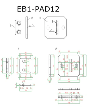 Príruba k vypalovaným stĺpikom, vŕtanie 2 diery, AISI 304 - slide 1