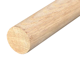 Dřevěný profil kulatý (ø 42 mm), materiál: dub, broušený povrch bez nátěru, balení: PVC fólie