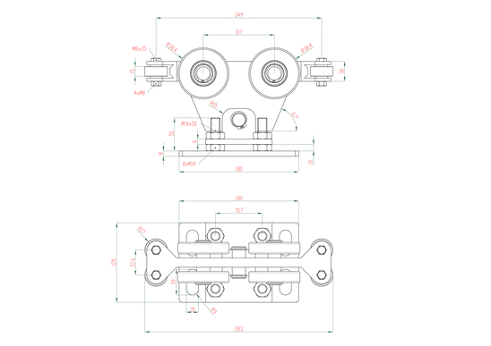 hliníkový set bez profilu pre samonosný systém (2xW38M.AL, 1xW36M.AL, 2xW32M.AL, 1xC397G)